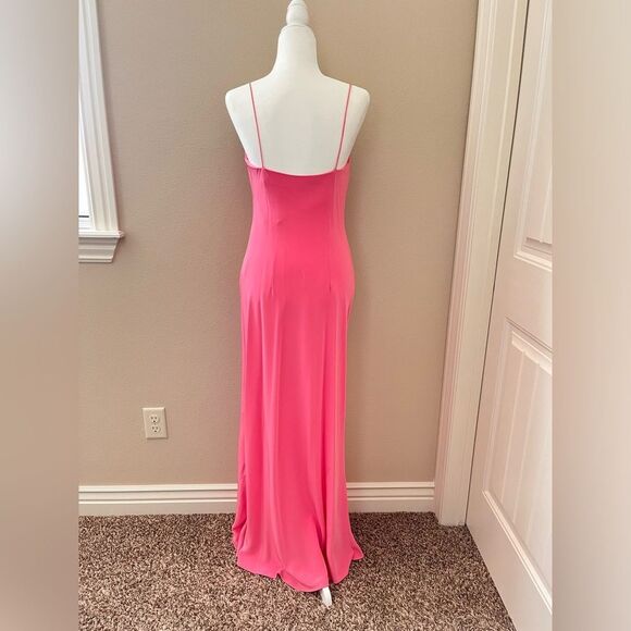 Cache bustier long prom homecoming dress gown bubblegum pink beaded sz. 6 - Picture 5 of 12